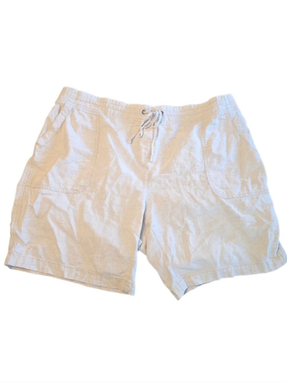 Talbots White Linen Blend Shorts Plus Size 18W Coastal Grandma Country Chic Prep